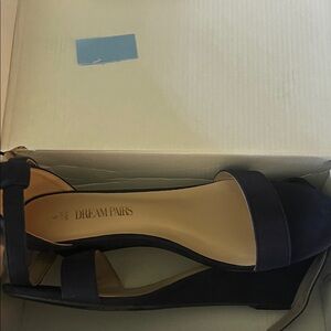 Dream Pairs Women's Navy Wedge Sandals